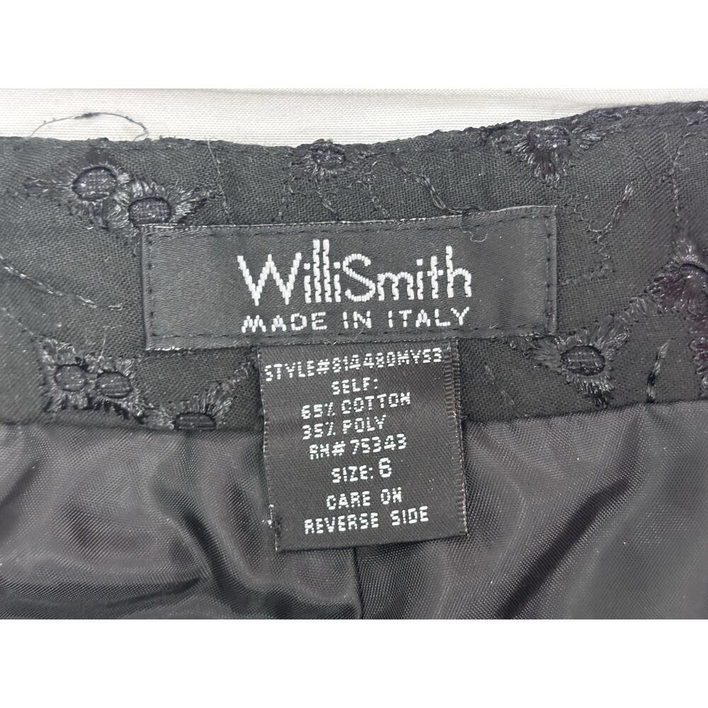 Willi Smith Women’s Black Eyelet Lace Cropped Pants Size 6 Coquette Feminine - Picture 4 of 8